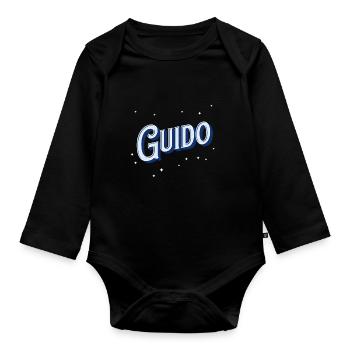 Guido Namen personalisiert - Baby Bio-Langarm-Body - Schwarz - Vorne