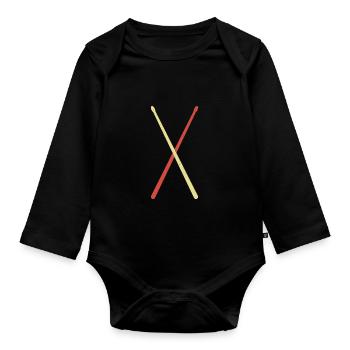 10. Geburtstag 10 Jahre alt Kinder. Schlagzeug Dru - Baby Bio-Langarm-Body - Schwarz - Vorne