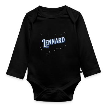 Nom Lennard personnalisé - Body Bébé bio manches longues - noir - Devant