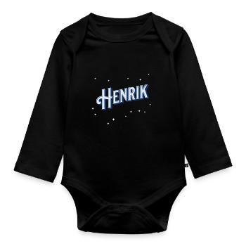 Henrik Namen personalisiert - Baby Bio-Langarm-Body - Schwarz - Vorne
