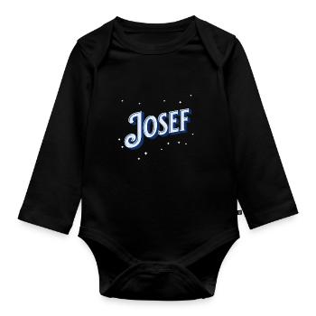 Josef Namen personalisiert - Baby Bio-Langarm-Body - Schwarz - Vorne