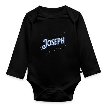 Joseph Namen personalisiert - Baby Bio-Langarm-Body - Schwarz - Vorne