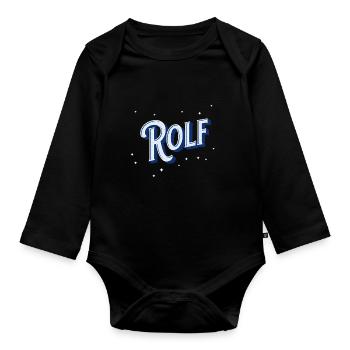 Rolf Namen personalisiert - Baby Bio-Langarm-Body - Schwarz - Vorne