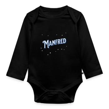 Manfred Namen personnalisé - Body Bébé bio manches longues - noir - Devant