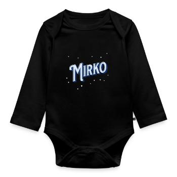 Nom Mirko personnalisé - Body Bébé bio manches longues - noir - Devant