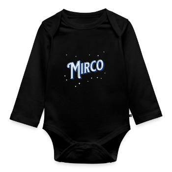 Mirco Namen personalisiert - Baby Bio-Langarm-Body - Schwarz - Vorne