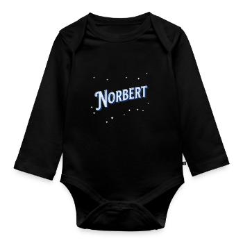 Norbert Namen personnalisé - Body Bébé bio manches longues - noir - Devant