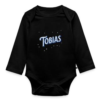Le nom de Tobias personnalisé - Body Bébé bio manches longues - noir - Devant