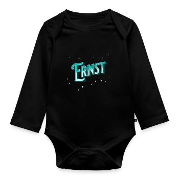 Ernst Namen personnalisé - Body Bébé bio manches longues - noir - Devant