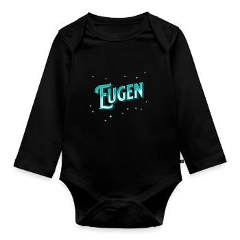 Eugen Namen personalisiert - Baby Bio-Langarm-Body - Schwarz - Vorne