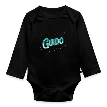 Guido Namen personalisiert - Baby Bio-Langarm-Body - Schwarz - Vorne