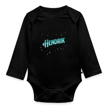 Hendrik Namen personalisiert - Baby Bio-Langarm-Body - Schwarz - Vorne