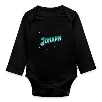 Johann Namen personalisiert - Baby Bio-Langarm-Body - Schwarz - Vorne