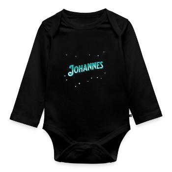 Johannes Namen personalisiert - Baby Bio-Langarm-Body - Schwarz - Vorne