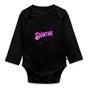 Nom personnalisé - Body Bébé bio manches longues - noir - Devant