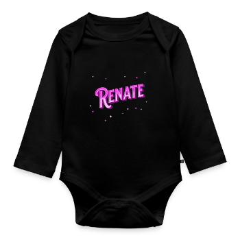 Renate Namen personalisiert - Baby Bio-Langarm-Body - Schwarz - Vorne