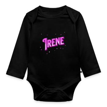 Irene Namen personalisiert - Baby Bio-Langarm-Body - Schwarz - Vorne