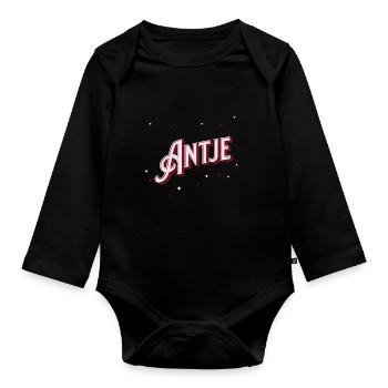 Antje nom personnalisé - Body Bébé bio manches longues - noir - Devant