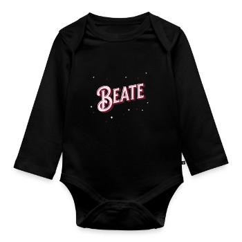 Beate Namen personalisiert - Baby Bio-Langarm-Body - Schwarz - Vorne