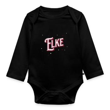 Elke Namen personalized - Organic Longsleeve Baby Bodysuit - black - Front