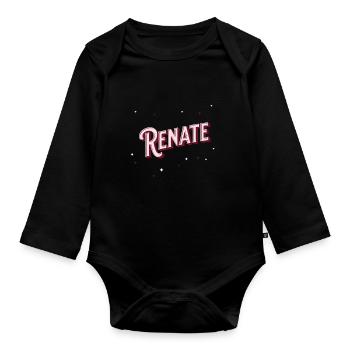 Renate Namen personalisiert - Baby Bio-Langarm-Body - Schwarz - Vorne
