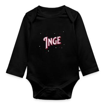 Inge Namen personalisiert - Baby Bio-Langarm-Body - Schwarz - Vorne