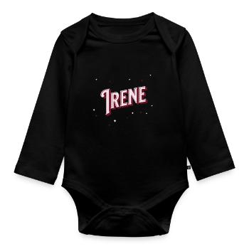 Irene Namen personalisiert - Baby Bio-Langarm-Body - Schwarz - Vorne