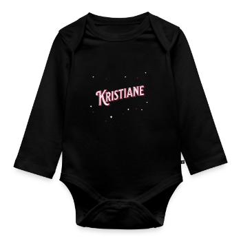 Kristiane Namen personalisiert - Baby Bio-Langarm-Body - Schwarz - Vorne
