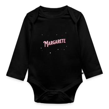 Le nom de Margarete personnalisé - Body Bébé bio manches longues - noir - Devant