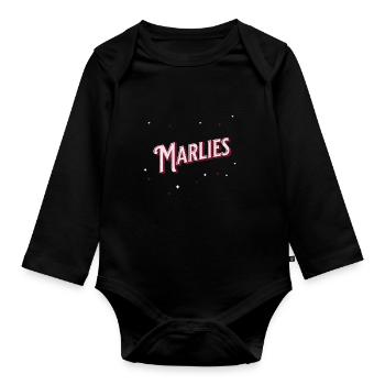 Marlies Namen personalisiert - Baby Bio-Langarm-Body - Schwarz - Vorne