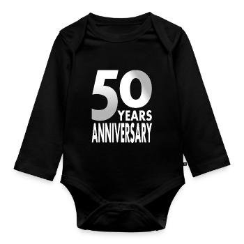 Fêtez vos 50 ans Idée cadeau 50 ans - Body Bébé bio manches longues - noir - Devant