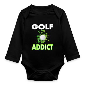 Golfer Golfer Golf Play Golf Course Gift - Organic Longsleeve Baby Bodysuit - black - Front