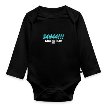 Jahaa Mach Ich Später vielleicht - Prokrastination - Baby Bio-Langarm-Body - Schwarz - Vorne
