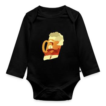 Lustiger Fallschirmspringer-Spruch Skydiver - Baby Bio-Langarm-Body - Schwarz - Vorne