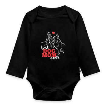 Chihuahua Amour Meilleur Chihuahua Maman Chihuahua - Body Bébé bio manches longues - noir - Devant