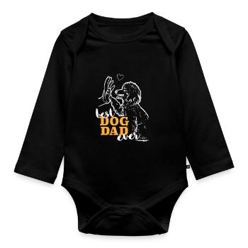 Meilleur caniche Papa caniche - Body Bébé bio manches longues - noir - Devant