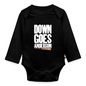 Down Goes Anderson Viral Baseball - Body Bébé bio manches longues - noir - Devant