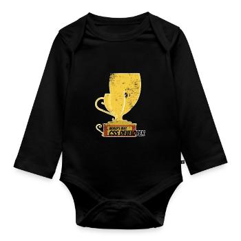 Distressed Funny World's Best CSS Developer Trophy - Baby Bio-Langarm-Body - Schwarz - Vorne