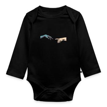 Alien Contact UFO Aliens - Baby Bio-Langarm-Body - Schwarz - Vorne