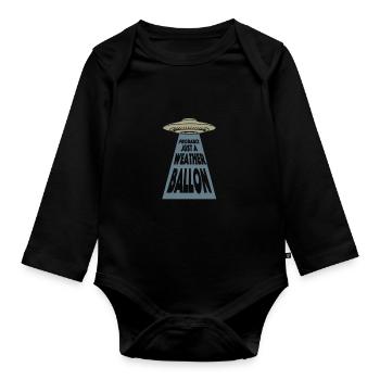 Alien Meme Aliens Ufo Weather Ballon Ufo - Baby Bio-Langarm-Body - Schwarz - Vorne