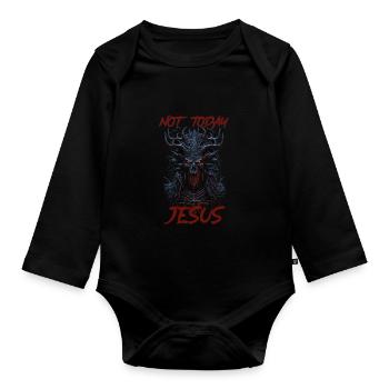 Esthétique gothique Occulte Grunge Emo Punk Satanique - Body Bébé bio manches longues - noir - Devant