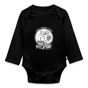 Australian Shepherd Paw Cute Australian Shepherd - Organic Longsleeve Baby Bodysuit - black - Front
