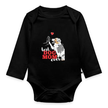 Meilleure maman de berger australien au monde - Body Bébé bio manches longues - noir - Devant