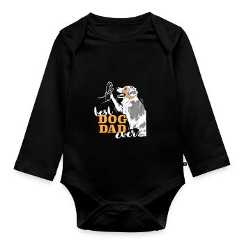 Le meilleur papa de berger australien au monde - Body Bébé bio manches longues - noir - Devant