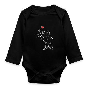 Border Collie Niedlich Border Collie Liebe Border - Baby Bio-Langarm-Body - Schwarz - Vorne