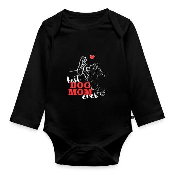 Beste Pomeranian Mama Pomeranian - Baby Bio-Langarm-Body - Schwarz - Vorne