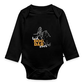 Best Pomeranian Dad - Organic Longsleeve Baby Bodysuit - black - Front