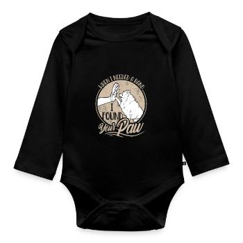 Pomeranian Pfote Niedlich Pomeranian Liebe - Baby Bio-Langarm-Body - Schwarz - Vorne