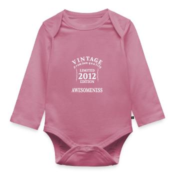 Anniversaire Millésime Né 2012 Limitée - Body Bébé bio manches longues - mauve - Devant