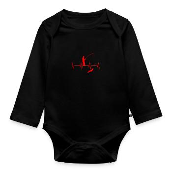 Angel Heartbeat - Organic Longsleeve Baby Bodysuit - black - Front